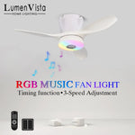 ventilateur lumière rgb télécommande moderne blanc noir led