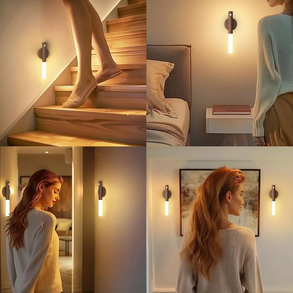 lampe murale led blanc bois moderne interrupteur tactile