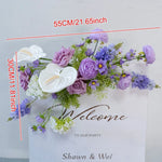 bouquet fleurs artificielles violettes blanches modernes décoration intérieure soie élégante mariage anniversaire