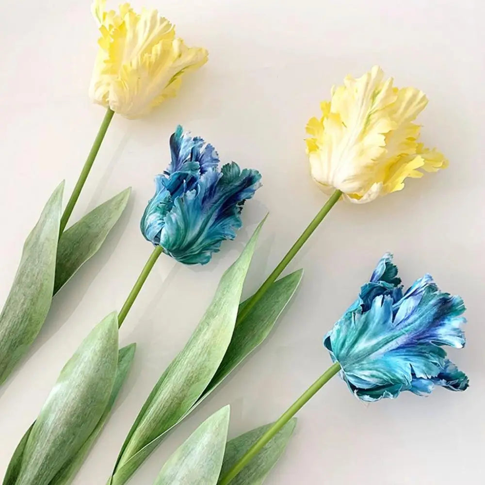 tulipes artificielles réalistes blanc bleu orange rouge jaunes roses décoration intérieure maison événements