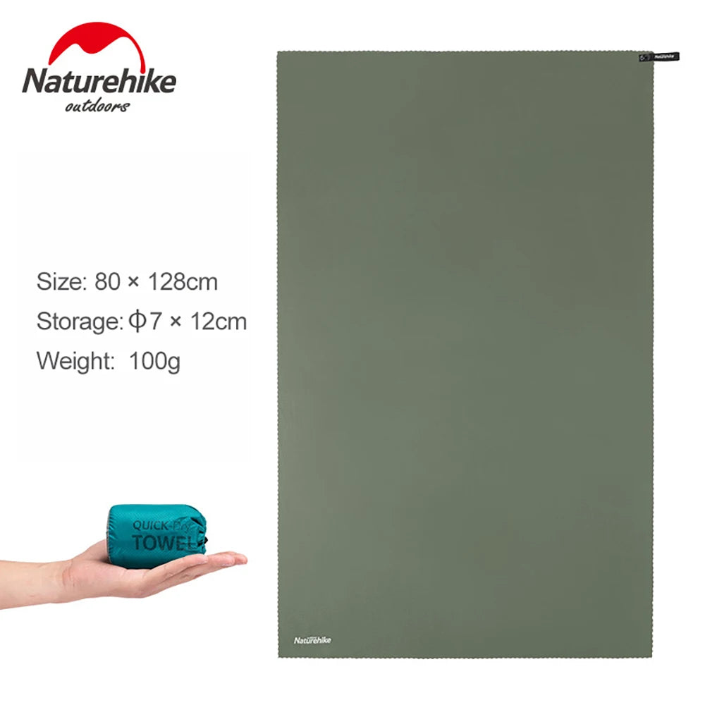 serviette microfibre séchage rapide vert uni moderne 80x128cm plage gym yoga