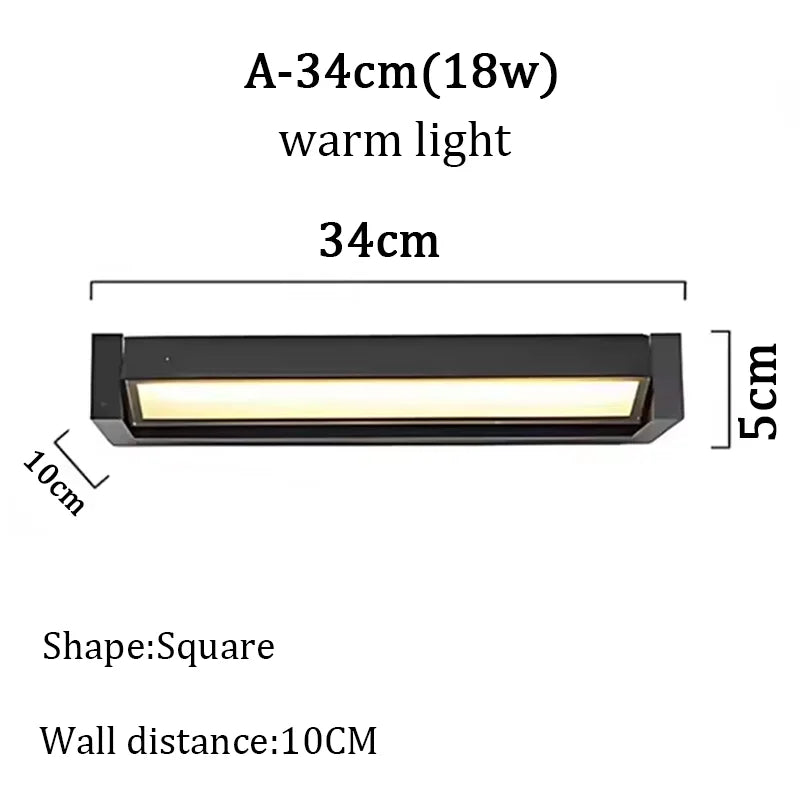 lampe murale extérieure led moderne réglable ip65 noir jaune chaud 2492000lm