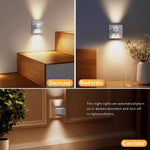 veilleuse nuit led rectangle blanc moderne prise murale ecoenergetique flux lumineux capteur automatie crescudu