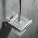 brosse wc acier inoxydable noir moderne porte brosse mural salle bain bac detergent fixation