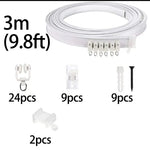 rideau polonais moderne blanc opaque lisse 3m 5m vis clips finition