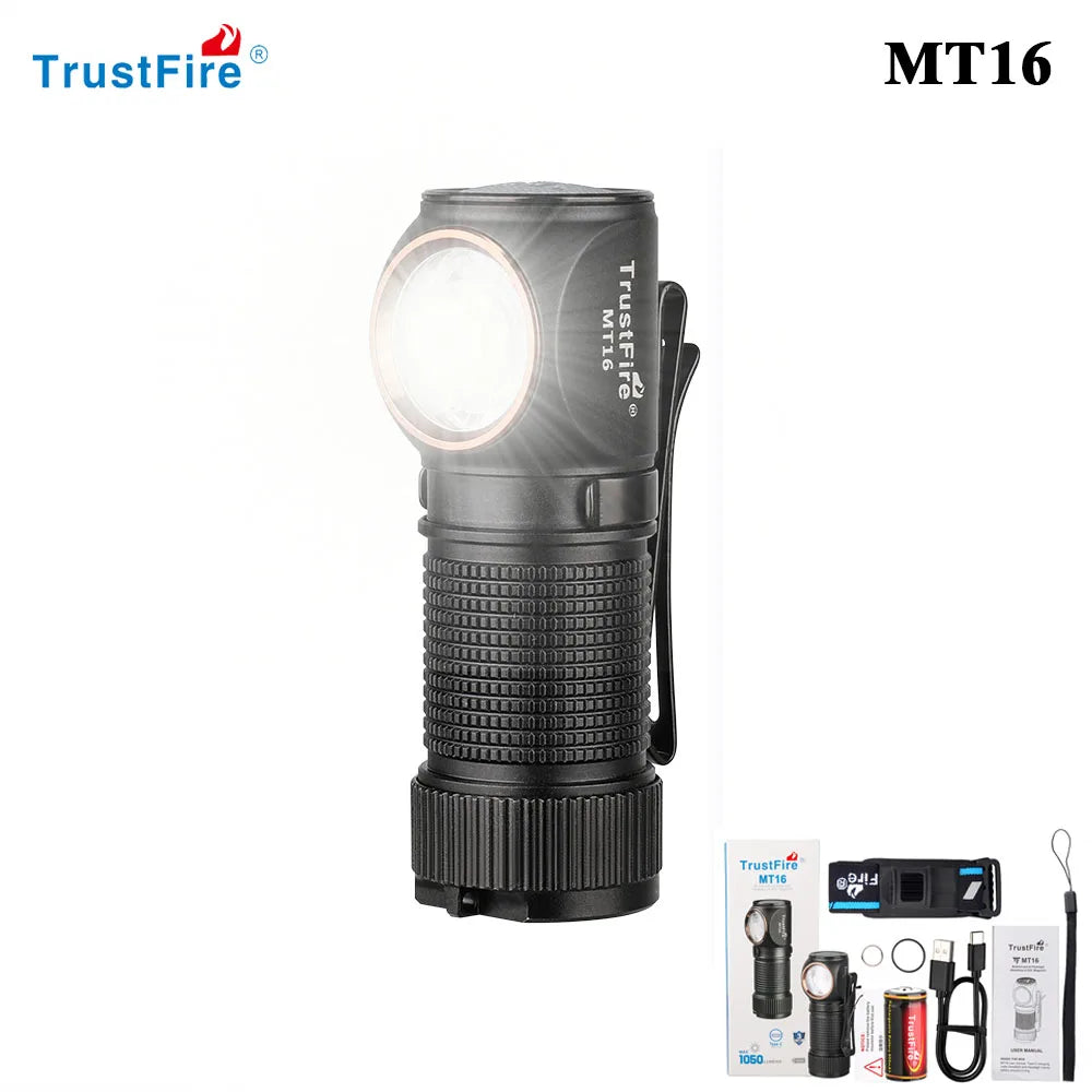 lampe frontale rechargeable led 1000lm noire tactique ipx8 multifonction mt16