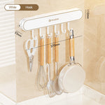 porte couteaux mural adhésif gris métallique couteaux cuillère fourchette serviette racleur éponge brosse dents