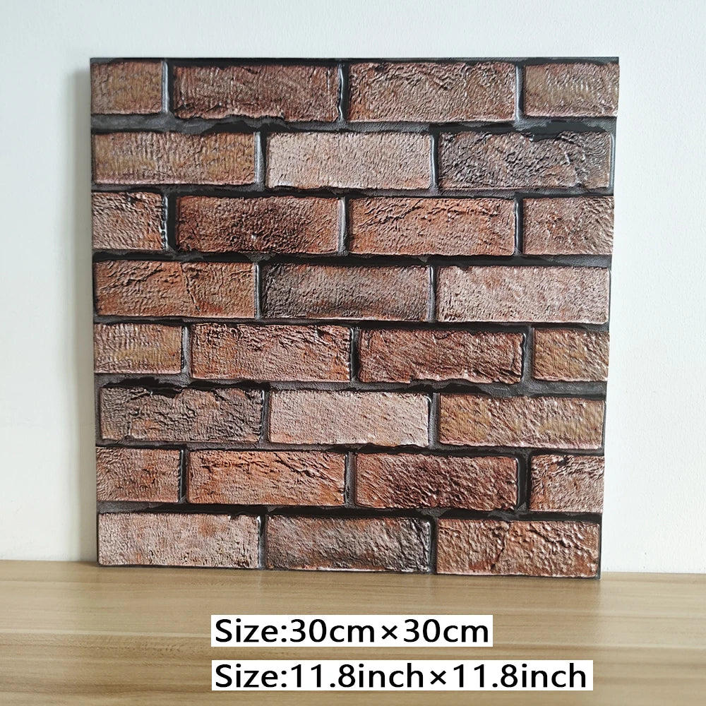 panneau décoratif mural texture brique couleur marron noir adhésif moderne décoration intérieure 30cm 30cm