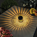 lampe solaire murale moderne ornement floral noir ip65 étanche autonome
