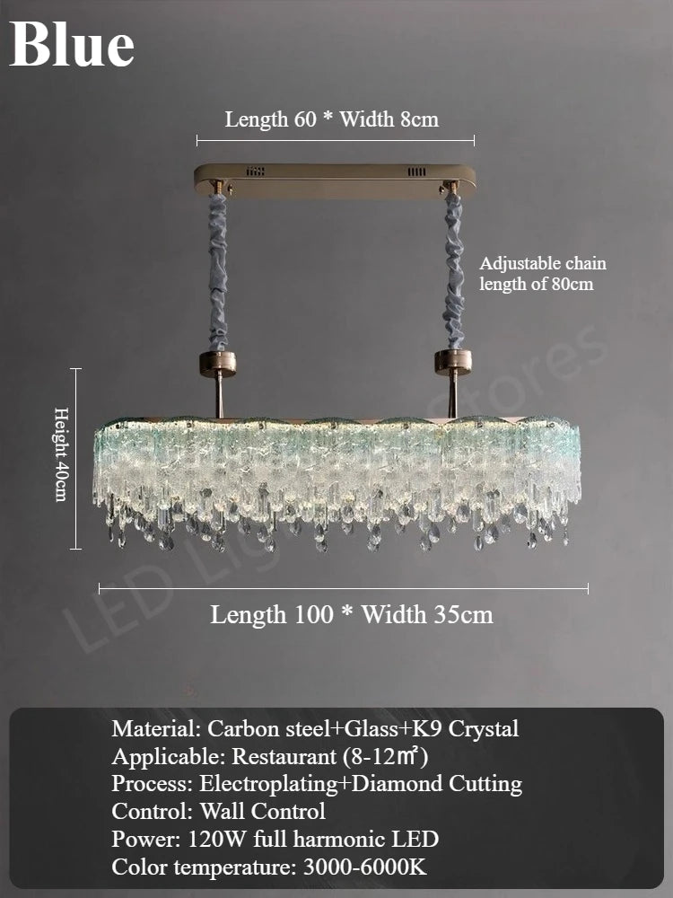 lampe suspendue moderne élégante verre transparent gouttes roses led 6000k 4000k 3000k
