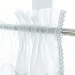 rideau blanc dentelle fine transparent classique polyester intérieur maison