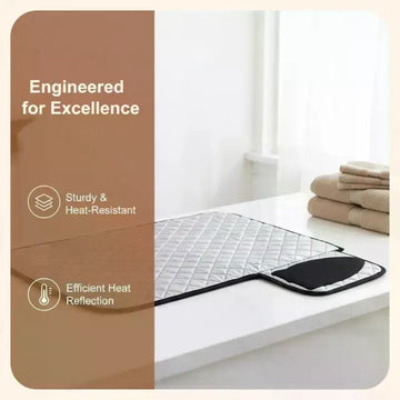 tapis repassage pliable argenté noir quilt losange moderne réceptacle fer intégré facile rangement usage