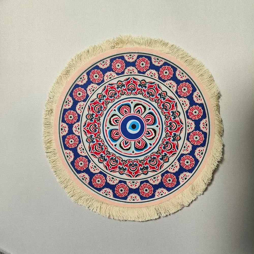 tapis souris motif fleurs persan classique caoutchouc antidérapant informatique bleu