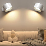 lampe murale led moderne recharge usb plaque adhésive blanc beige marron minimaliste