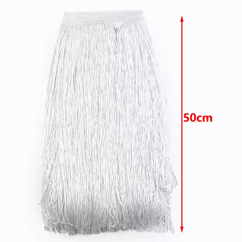 franges polyester tasseaux noir blanc décoratives rideaux vêtements danse rayées 10cm 15cm 20cm 30cm