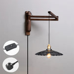 lampe murale bois moderne abat jour fleur industriel rustique chambre entrée