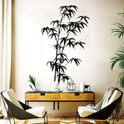 Autocollant mural arbre de bambou naturel pour chambre, salle de bain et bureau - Décoration murale vinyle