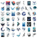 sticker baleine océan abstrait moderne waterproof bleu blanc noir rose vert jaune adultes adolescents