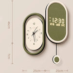 horloge murale moderne minimaliste noir blanc vert olive cadran analogique numérique transparent opaque