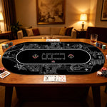 tapis poker gris illustrations cartes poker moderne antidérapant résistant intérieur salon adultes