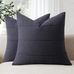 coussins décoratifs tissu texturé brun rouille beige bleu marine vert olive moderne minimaliste