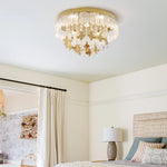 lustre moderne doré cristal papillons transparent led salon chambre éclairage contemporain facile