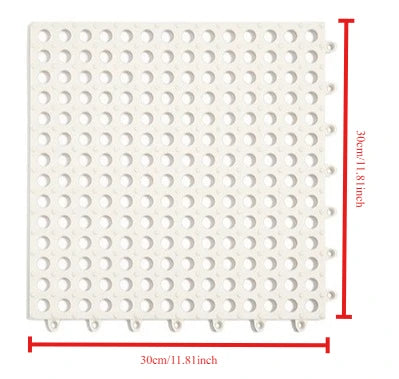 tapis douche blanc gris perforé moderne imperméable drainage antidérapant salle bain