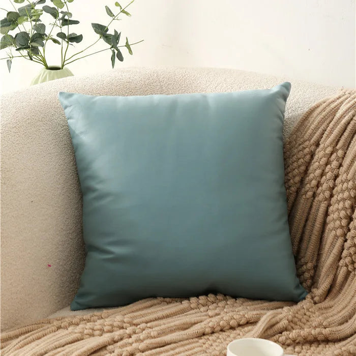 housses coussin carrées unies modernes beige gris orange lit décoration voiture