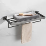 accessoires salle bain gris étagère serviettes porte savon moderne minimaliste porte soucoupe porte sèche