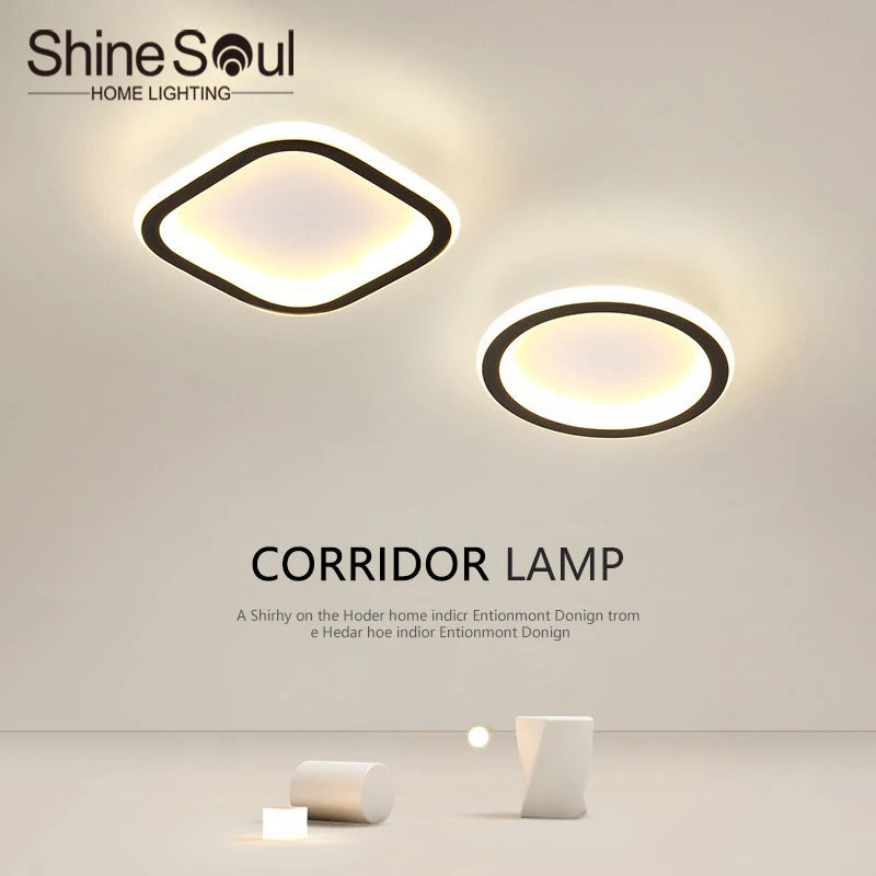 lampe couloir moderne blanc noir rond carré pentagone
