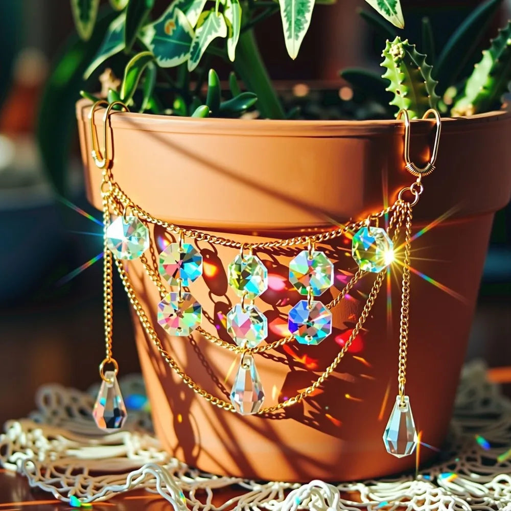 décoration plante transparentes dorées pendeloques motifs floraux élastique moderne soleil papillon cœur