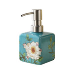 distributeur savon liquide fleurs papillon bleu jaune rose étanche rechargeable classique floral maison
