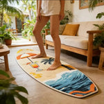 tapis sol peluche motif surf tropical décoratif antidérapant salon chambre maison intérieur moderne