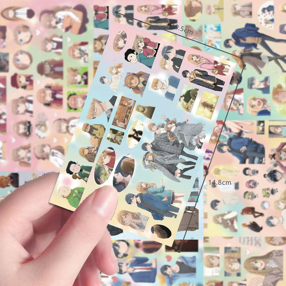 autocollants anime personnages bleu rose vert opaques cartoon waterproof scrapbooking