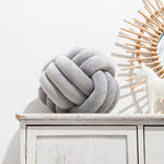 coussin décoratif rond peluche doux nœud décoration lit chambre enfant