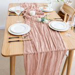 serviette table moderne rose pâle crêpe plissée élégante maison polyester solide