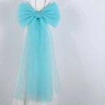 attaches rideau tulle texturé rubans décoratifs girly festif blanc violet orange bleu marine rose