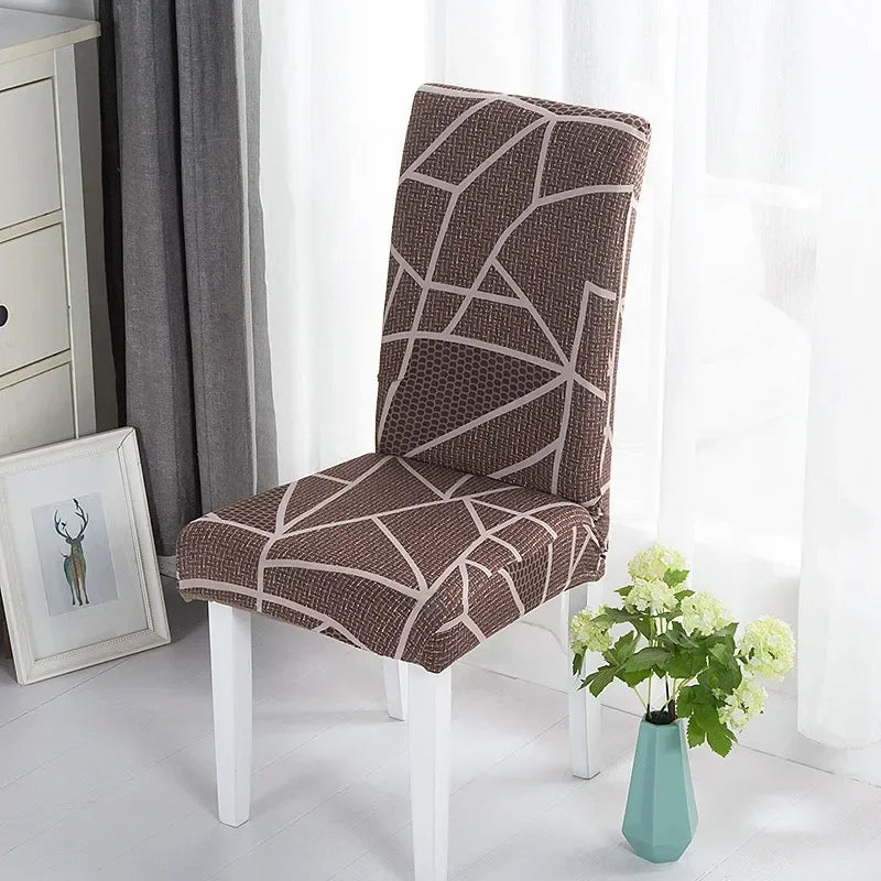 housse chaise moderne stretch imprimé floral rayures geometriques gris noir bleu beige marronwasher removable