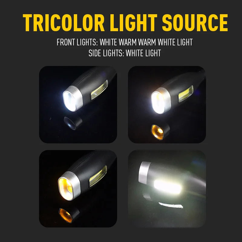 lampe cou multifonctionnelle rechargeable led noir blanche urgence étude course camping tricolore typeccharging