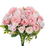 décoration extérieure bouquet fleurs artificielles roses dahlias mariage anniversaire transparent moderne