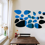 décoration murale moderne 20 pièces autocollants miroir formes ovales brillantes dorées maison