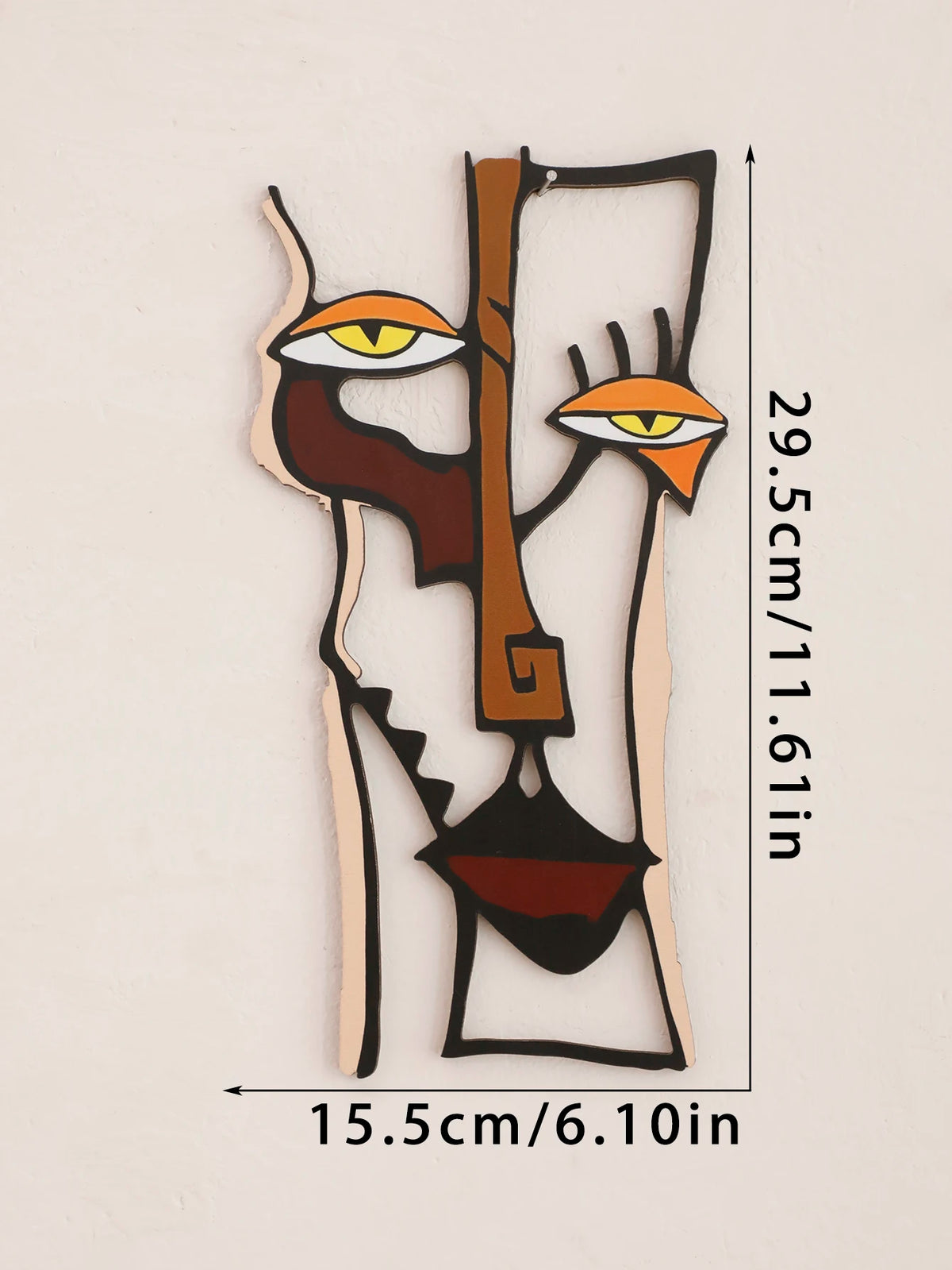 décoration murale bois abstraite visage moderne maison chambre salon cadeau artisanal