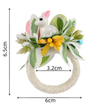 anneau serviettes pâques fleurs pissenlit oreilles lapin printemps décoratif blanc vert jaune rose