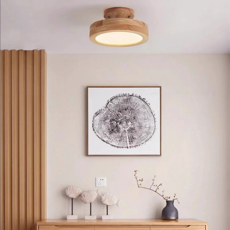 lampes plafonniers modernes minimalistes bois clair foncé éclairage led blanc chaud chambre salon salle