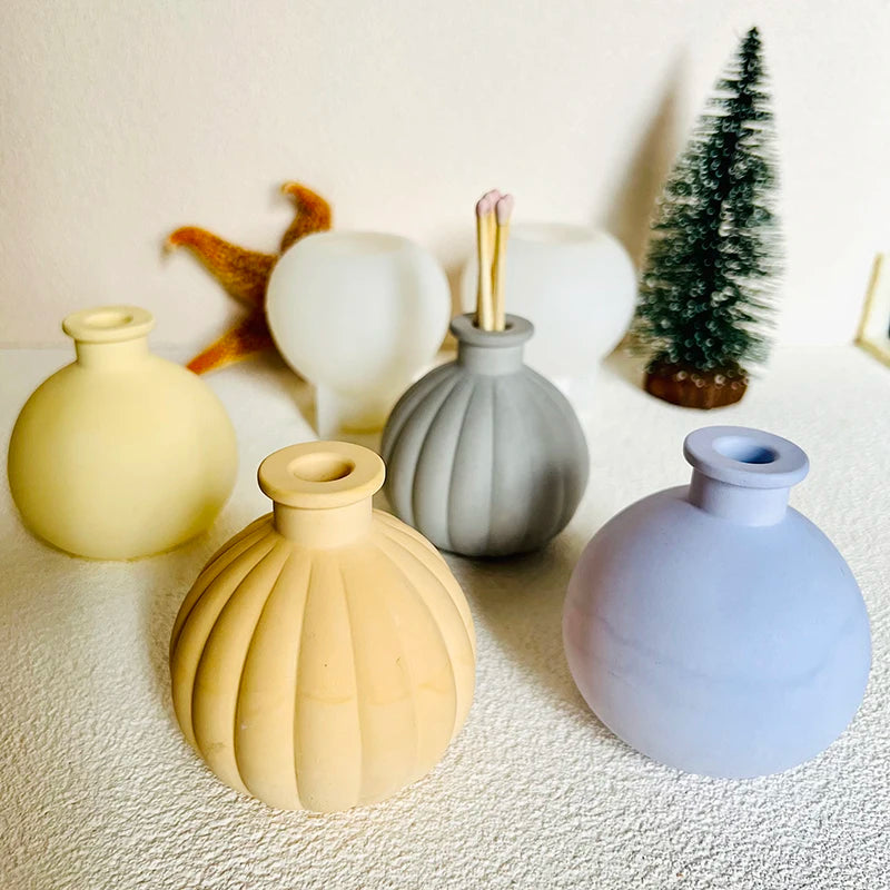 vases silicone rayés blanc gris jaune rose pâle moderne minimaliste