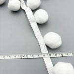 ruban pompons blancs décoration dentelle pompons ronds élastique écologique artisanal mètres