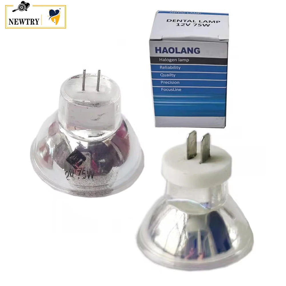 ampoule halogène dentaire 12V 75W transparente base G5.3 4.8 plug plat rond moderne soins