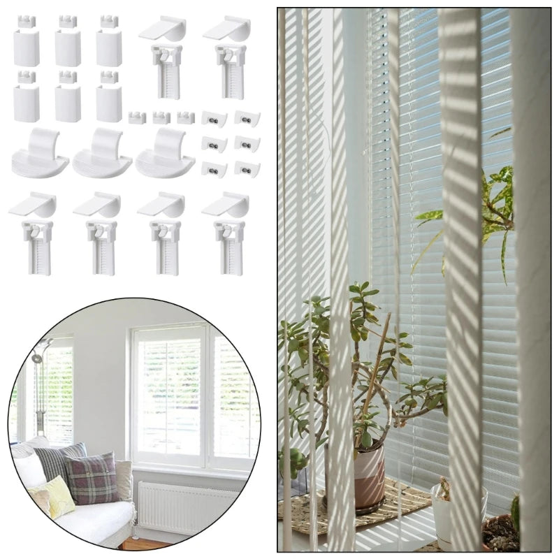 clips rideau blanc modernes 36 pièces accessoires volets plastique fixations