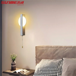 lampe murale led moderne fixée mur blanc noir interrupteur cordon rectangulaire lisse