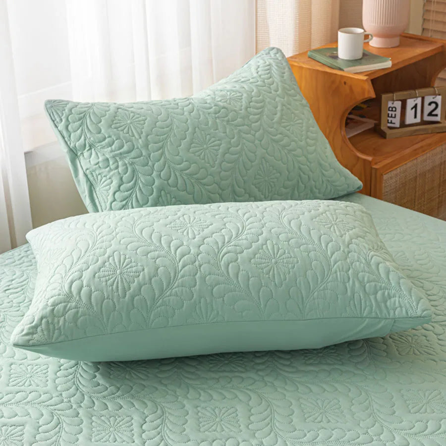 taies d'oreiller quiltées imperméables polyester blanc gris rose clair vert moderne 48x74cm